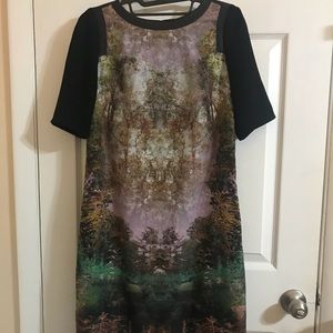 Ted Baker Sleeve leather trim stunning dress